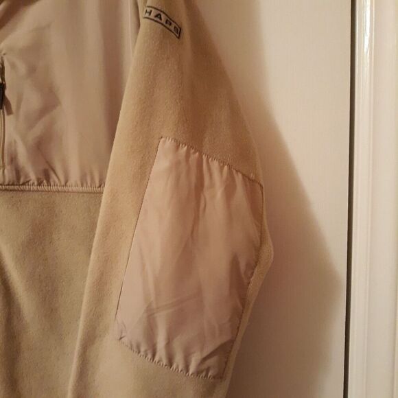 Men’s Chaps Fleece Jacket Size XL/TG Full Zip Tan Drawstring Waist LNC - Picture 6 of 12